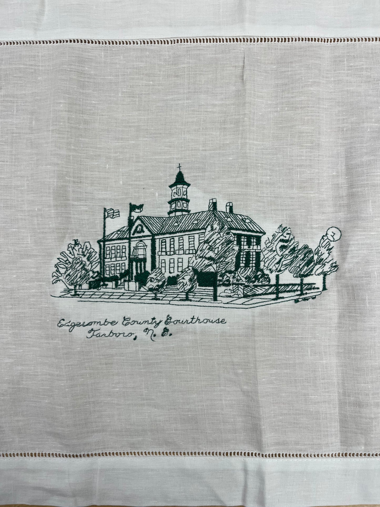 Custom Tarboro Embroidered Table Runner — 16” × 72”