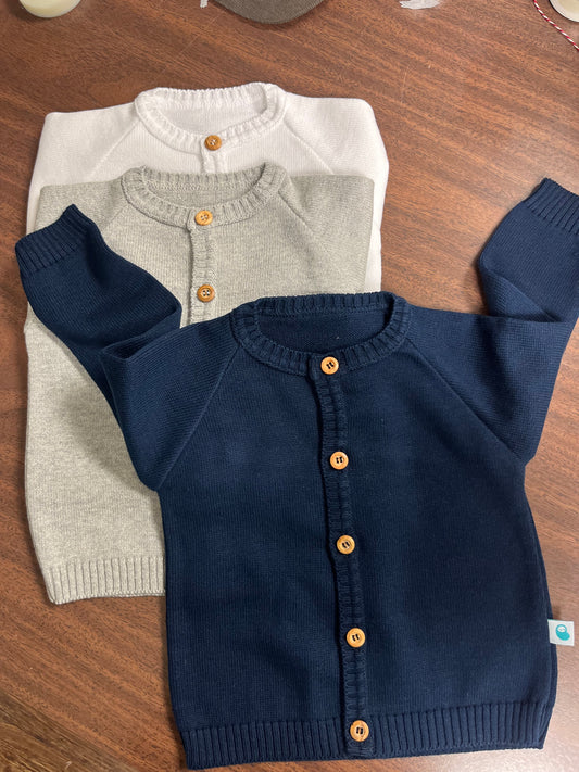 Customized Classic Cotton Button-Front Sweater