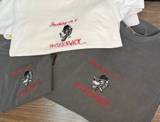 Smoking on a Wolfpack pullover