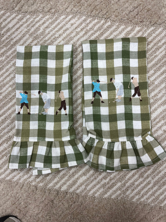 Boys on the Green Tea Towel